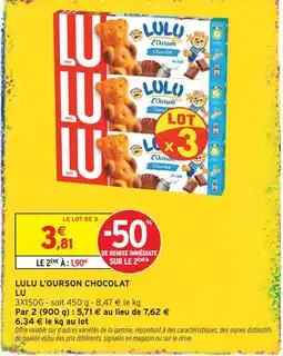 Intermarché Express Lu lulu l'ourson chocolat offre