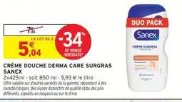 Intermarché Express Sanex crème douche derma care surgras offre
