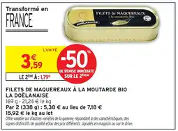 Intermarché La doëlanaise filets de maquereaux à la moutarde bio offre