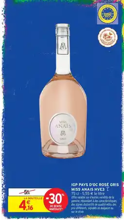 Intermarché Express Miss anais igp pays d'oc rosé gris hve3 offre
