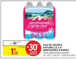Intermarché Montagnes d'arrée eau de source naturelle offre
