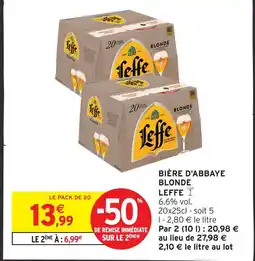 Intermarché Leffe bière d'abbaye blonde offre