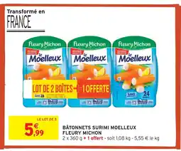 Intermarché Fleury michon bâtonnets surimi moelleux offre