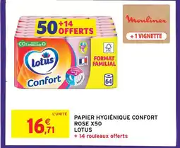 Intermarché Lotus papier hygiénique confort rose offre