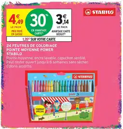 Intermarché Stabilo 24 feutres de coloriage pointe moyenne power offre