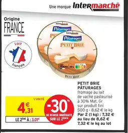 Intermarché Pâturages petit brie offre