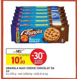 Intermarché Lu granola maxi cookie chocolat offre