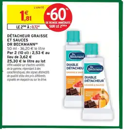 Intermarché Dr beckmann détacheur graisse et sauces offre