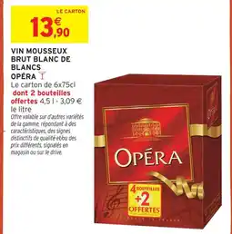 Intermarché Opéra vin mousseux brut blanc de blancs offre