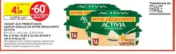 Intermarché Activia yaourt aux probiotiques saveur vanille en offre découverte offre