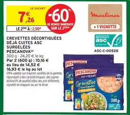 Intermarché Pescanova crevettes décortiquées déjà cuites asc surgelées offre