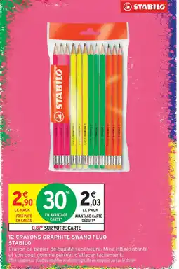 Intermarché Stabilo 12 crayons graphite swano fluo offre
