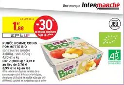 Intermarché Pommette purée pomme coing bio offre