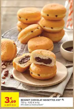 Intermarché Beignet chocolat noisettes x10 offre