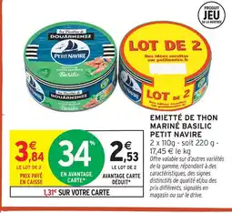 Intermarché Petit navire émietté de thon mariné basilic offre