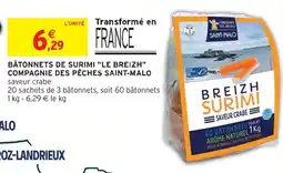 Intermarché Compagnie des pêches saint-malo bâtonnets de surimi le breizh saveur crabe offre