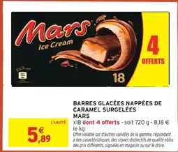 Intermarché Mars barres glacées nappées de caramel surgelées offre