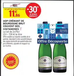Intermarché Couvent des visitandines aop crémant de bourgogne brut offre