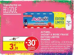 Intermarché Danone actimel yaourt à boire fraise édition limitée offre