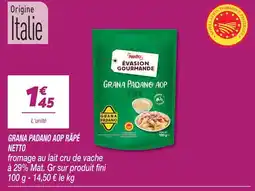 Netto Netto grana padano aop râpé offre