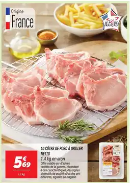 Netto Netto 10 côtes de porc à griller offre
