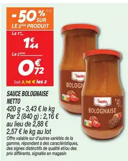 Netto Netto sauce bolognaise offre
