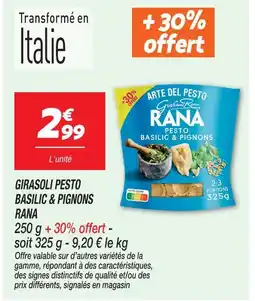 Netto Rana girasoli pesto basilic & pignons offre