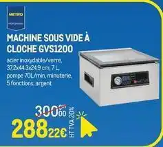 METRO Metro - machine sous vide a cloche gvs1200 offre