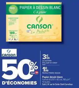 Carrefour Canson Papier à dessin blanc offre