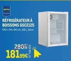 METRO Metro - réfrigérateur à boissons gsc2125 offre