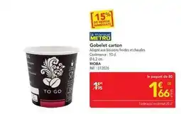 METRO Metro - gobelet carton offre