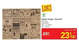 METRO Continental - papier burger offre