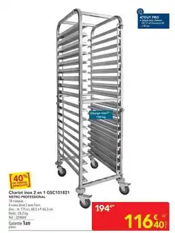 METRO Metro - chariot inox 2 en 1 gsc101321 offre