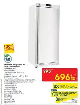 METRO Metro - armoires réfrigérées 380 l météo morfessionale offre