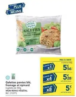METRO Galettes panées blé, fromage et épinard offre