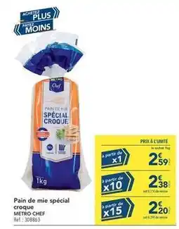 METRO Chef - pain de mie spécial croque offre