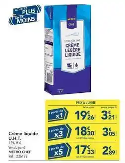 METRO Metro - crème liquide u.h.t offre
