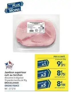 METRO Brocéliande - jambon supérieur cuit au torchon offre