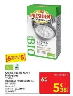 METRO Président - crème liquide u.h.t. biologique offre