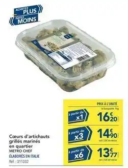 METRO Metro - cœurs d'artichauts grillés marinés en quartier offre