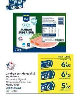 METRO Metro - jambon cuit de qualité superieur offre