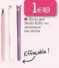 Kandy Hello kitty - stylo gel ou animaux offre