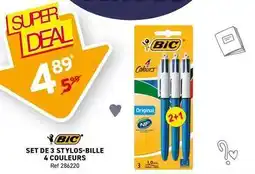 Trafic Bic - set de 3 stylos-bille 4 couleurs offre