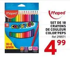 Trafic Maped - set de 18 crayons de couleur color' peps offre