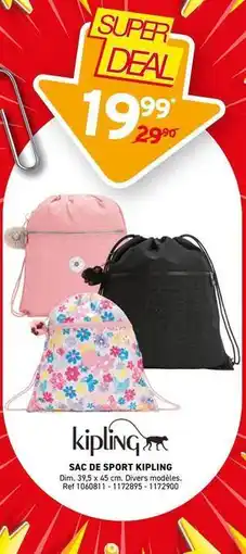 Trafic Dim - sac de sport kipling offre
