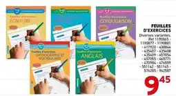 Trafic Feuilles d'exercices offre
