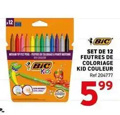 Trafic Bic - set de 12 feutres de coloriage kid couleur offre