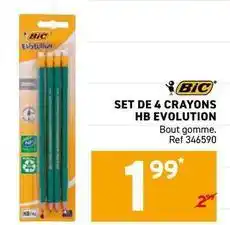 Trafic Bic - set de 4 crayons hb evolution offre