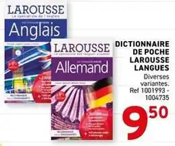 Trafic Larousse - dictionnaire de poche langues offre