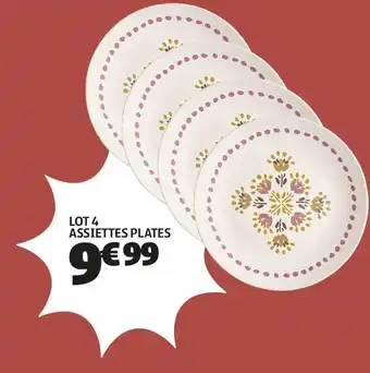 Lot 4 assiettes plates